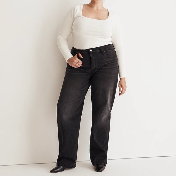 Madewell Low-Slung Straight Rigid Jeans Size 33 - Picture 1 of 6